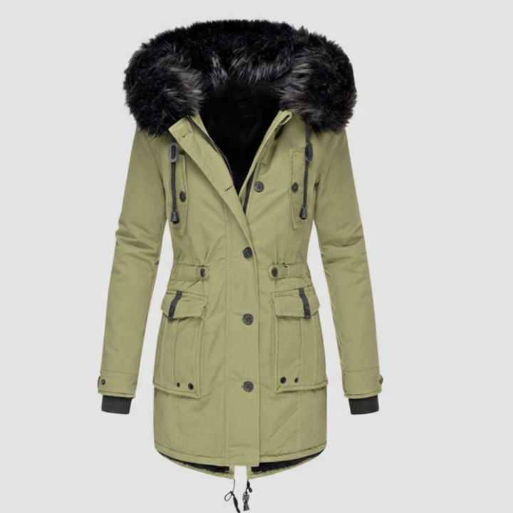 Women’s Winter Jacket | Hooded and Button Closure